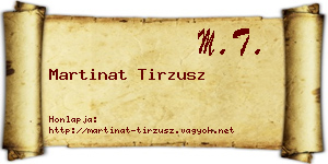 Martinat Tirzusz névjegykártya